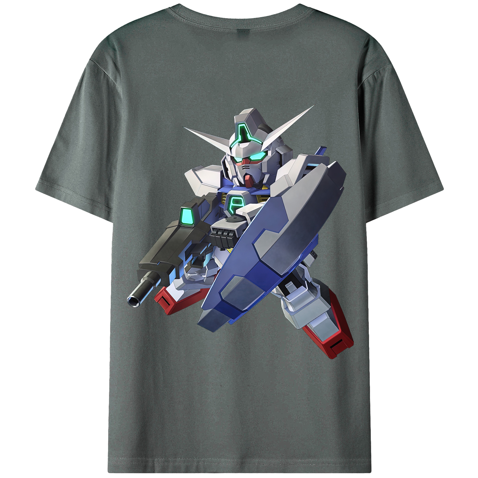 （画像用） 機動戦士ガンダム Mobile Suit Gundam 綿100％ メンズ半袖Tシャツ（バックプリント） 通気性